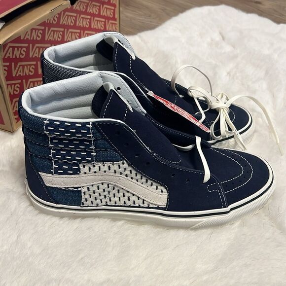 RARE Vans Sk8-Hi Denim Patchwork Sneakers - Picture 8 of 12